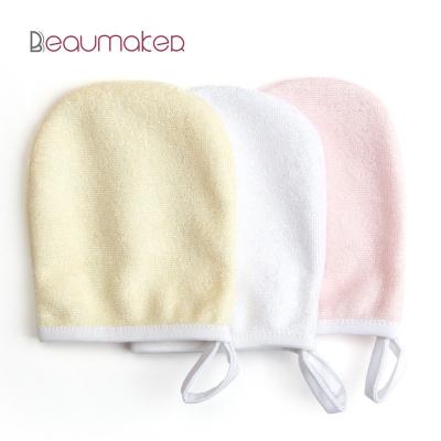 China Beaumaker Cotton Base Sponge Gloves Blending Cleansing Towel For Remover Makeup Sponge Facial Cleansing Wholesale for sale