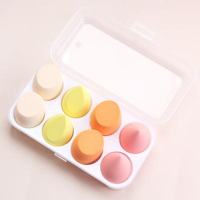 China Super Soft Sponge Latex Private Label Packaging Sponge Box 8pcs Beauty Makeup Blender Loose Powder Puff for sale