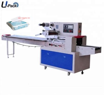 China Automatic Food Flow Glasses Pocket Wet Tissue Packing Machine Baby Towel for sale