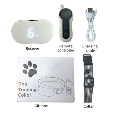 China Beep+Vibrate+Static Shock+LED Light Amazon Success No Bark Electric Shock Vibration Bark Control Collar For Dog for sale