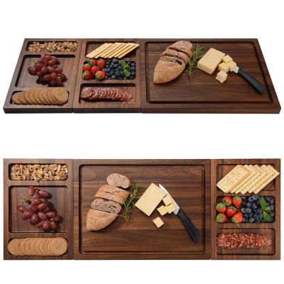 China Factory Stocked Direct Sale Boxed Bamboo Sublimation Round Small Slate Cheese Board Set for sale