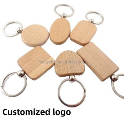 China Hot Selling Wooden Key Connector Laser Logo Sublimation Key Chain Blank Logo Key Chain Custom for sale