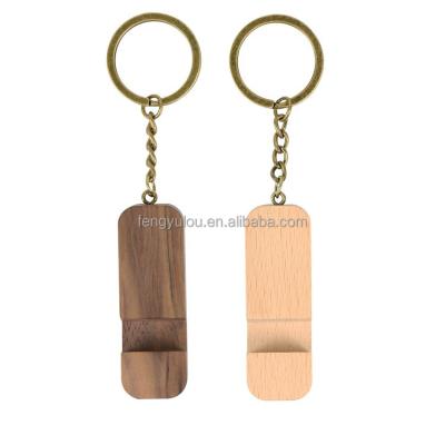 China Factory Direct Sale Beech Black Walnut Antique Wood Customize Engraved Key Chain Wooden Telephone Holder Customize Key Chain Wood for sale