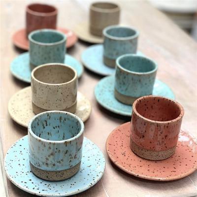 China Multi textured simple modern marble marble high quality family tea set color cup ceramic saucer viable banquet for sale