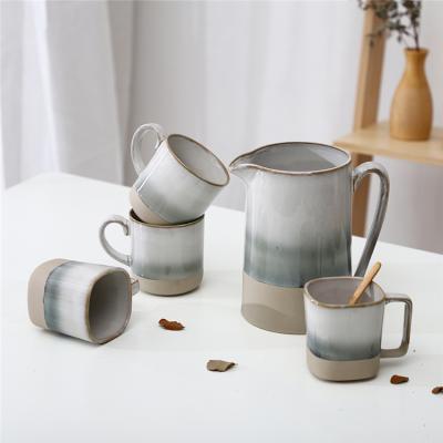 China New Arrival Custom Made Coffee Pot Restaurant Ceramic Tea Set Viable Set With Teapot for sale