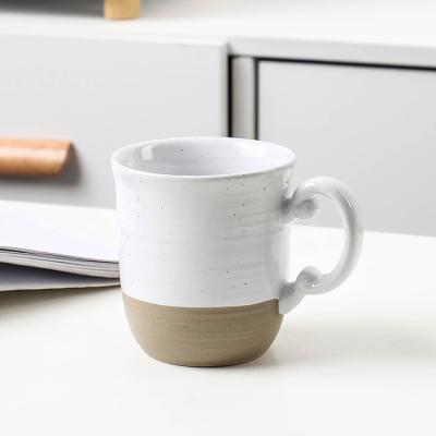 China Viable Two Color European Style Spotted Simple Durable Elegant Ceramic Luster Coffee Mug With Handle for sale