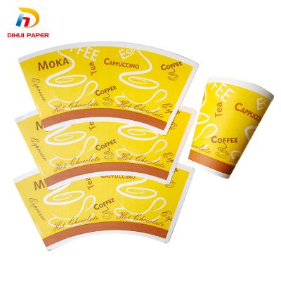 China Dihui disposable printing pe coated paper cup fan raw materials for paper cups coffee tea paper cup fan for sale