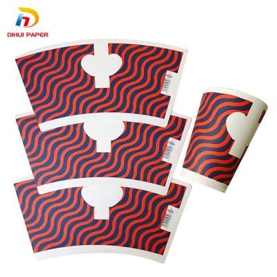 China Waterproof Custom Logo Printed 4oz-26oz Disposable Coffee Paper Cup Raw Material Paper Cup Fan Paper for sale