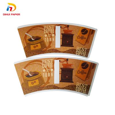 China Disposable custom printed paper coffee cups paper die cut cup fan foil paper wholesale in Algeria for sale