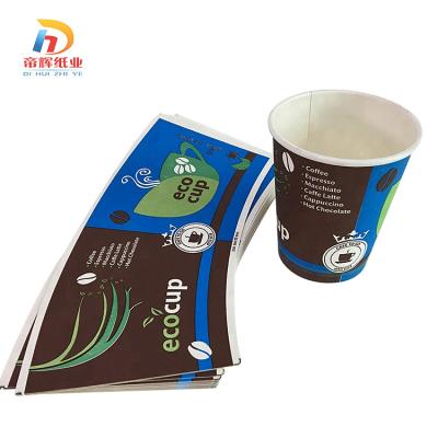 China Waterproof Food Grade Flexo Printing 210+18gsm 4 oz 7 oz 9 oz Paper Cup Fan PE Coated Raw Material For Disposable Paper Cup for sale