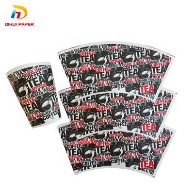 China Waterproof custom disposable single side pe coated 6 oz raw material paper cup fan paper in hand sheet for sale