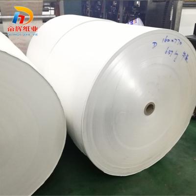 China Dihui China Paper Cup Food Grade Greaseproof Paper PE Coated Raw Material Roll Paper Wholesale for sale