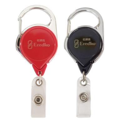 China ABS plastic retractable carabiner yo-yo badge reel for sale