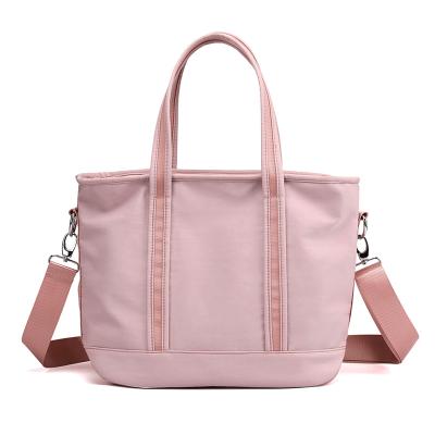 China Lady Wholesale OEM Custom Logo Two Strap Waterproof Nylon Travel Tote Bag For Woman Girls Ladies for sale