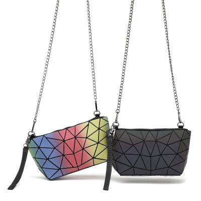 China Lady Geometric luminus color change pattern fashion ladies women girls light chain if the bags for sale