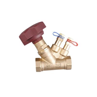 China 1/2 Inch General 3-Balancing Valve Brass Double Flow Control Valve for sale