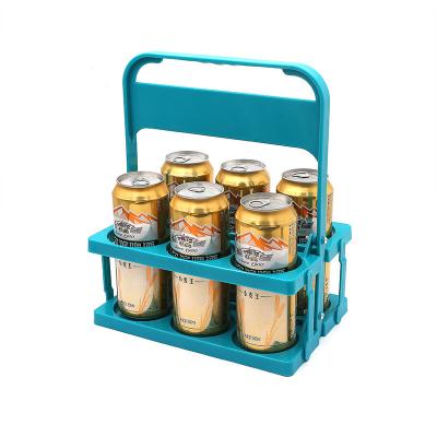 China Customized Portable Wine Bottle Beer Cart Carrier Viable Logo Stand With Handle Foldable Drink Carrier Beer Bottle Cart for sale