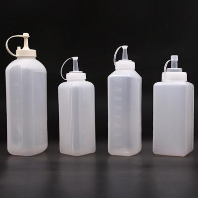 China Viable Restaurant Squeeze Bottle Chilli Sauce BBQ Sauce Bottles Food Grade Plastic Transparent Squeeze Bottle For Sauce for sale