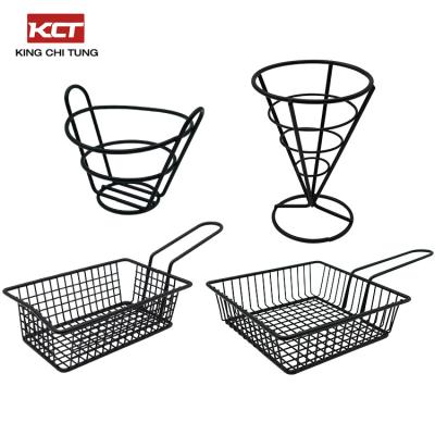 China Creative Iron Fried Basket Mini Stainless Steel Square Fries Basket Freshness Storage For Home Restaurant Fried Chicken Snacks French Fries for sale