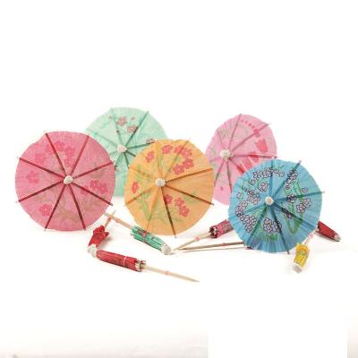 China Wholesale Disposable Wooden Cocktail Umbrella Toothpick Bamboo Colorful Flag Picks Sticks For Cakes for sale