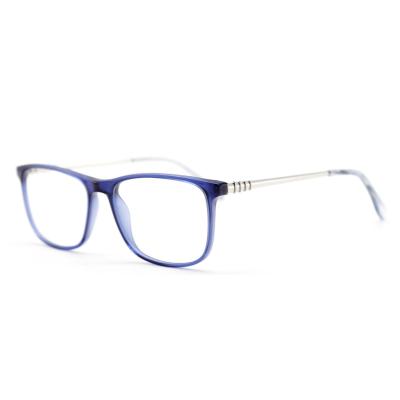 China For Hot Sale Square Transparent Blue Acetate Reading Glasses Eyeglasses Frame For Myopia for sale