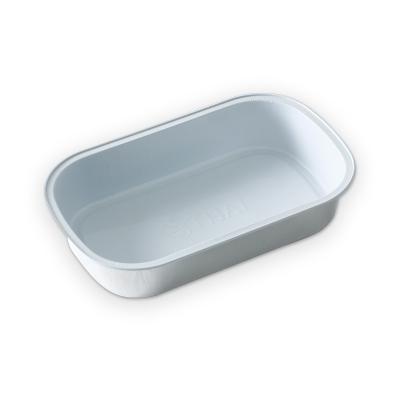 China Wrinkle Free White Lacquered Aluminum Foil 320ml Airline Food Inflight Casserole With Lid for sale