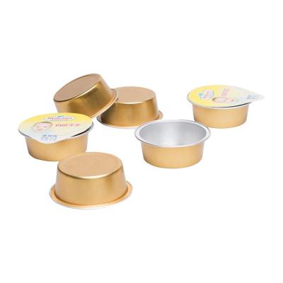 China Food Grade 25ml Cup Round Tray Small Aluminum Container Baking Dishes With Foil Lid for sale