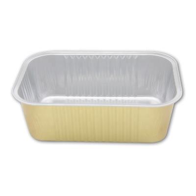 China 1035ml Disposable Aluminum Box Packing Dish Container Pans With Lids Plastic Containers Barbecue Aluminum Food Box for sale