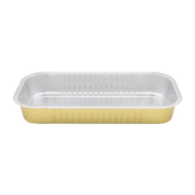 China Large Food Grade 500ml Aluminum Foil Take Out Containers For Food Packaging With Lids Plastic Disposable Sushi Take Out Container for sale