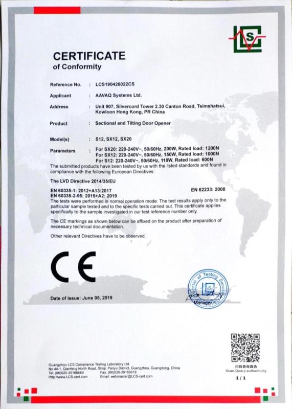 CE - Dongguan AAVAQ Systems Co., Ltd.