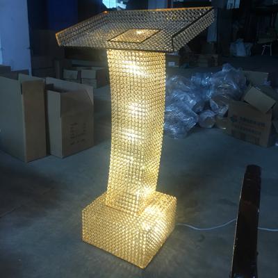 China Hot Sale Popular Gold Decoration Crystal Podium For Wedding Decoration for sale