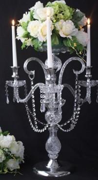 China 5am ​​Tall Crystal Chandelier Weddings Candle Holders and Candelabras with Bowls for Flowers for sale