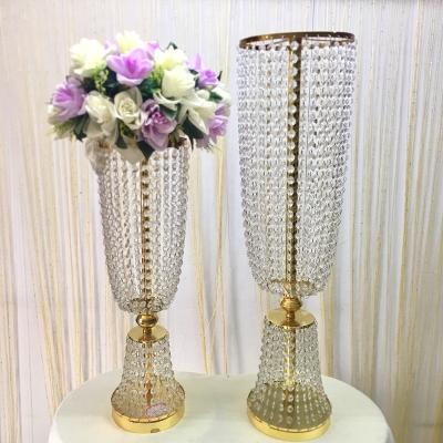 China New Durable Shiny Wedding Acrylic Crystal Flower Stand for sale