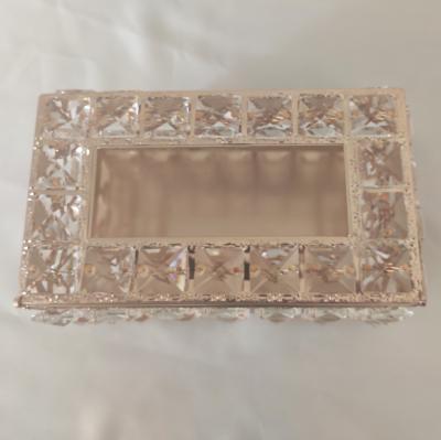 China European hot sale new design crystal tissue box for wedding and home decoration for sale