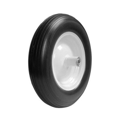 China STORAGE AND LOGITICS PU foamed flat free standing solid wheels for wheel barrow for sale