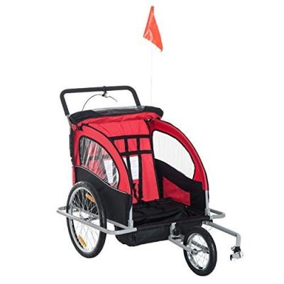 China Sustainable Dog Stroller For Pet Large Jogger Stroller For 2 Dogs Breathable Animal Stroller With 4 Wheel And Storage Space Pet Red for sale