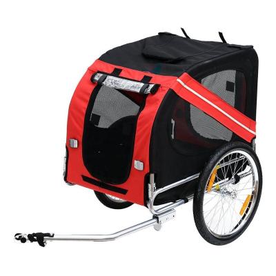 China Viable Large Dog Trolley Stroller Pet Jogger For 2 Dog Breathable Animal Stroller Big Wheel Pet And Storage Space Red for sale