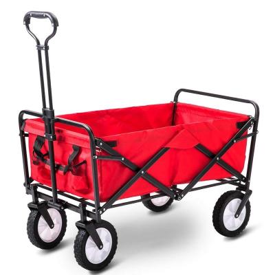 China Outdoor Hand Cart Folding Frame Beach Garden Cart Camping Folding Utility Cart for Kids and Children Pets with Four Wheels for sale