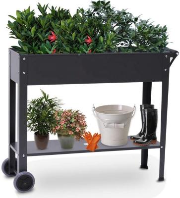 China Movable Garden Working Garden Planter Box Cart For Flower Vegetable Grass for sale