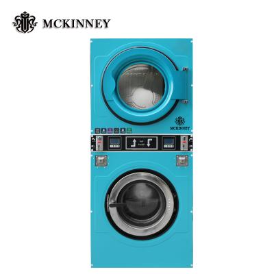 China Stainless Steel Self Service Combo Washer Dryer Coin or Stack Card Washing Machine and Dryer for sale