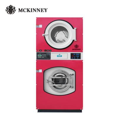 Cina Commercial Laundry Machine Space Saving Stainless Steel Automatic Pile Washing Machine And Dryer in vendita