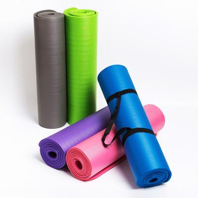 China 2021 Popular Extra Thick 10mm NBR Colorful Rainbow NBR Foldable Yoga Mat Sports Mat for sale