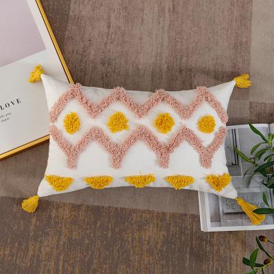 China Boho Boho Cotton Linen Pillow Case Embellished Home Decor Fashion Throw Pillow For Sofa Bed Cushion Cover for sale