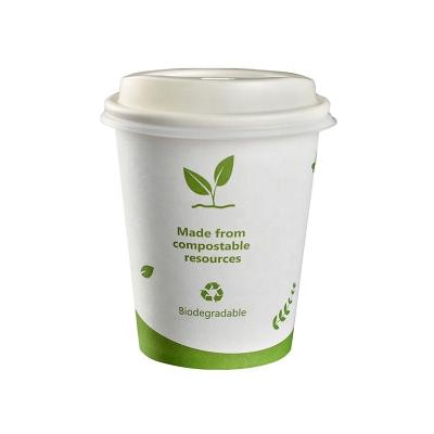 China Flexo Printing Handling Biodegradable Paper Cups Single Wall For Coffee Water Tea Milk Beverage Packaging for sale