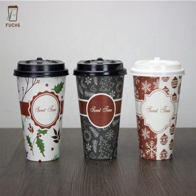 China PE Coated Cold Drink Paper Cups Flexo Printing Suitable For BEVERAGE, Coffee Packaging for sale