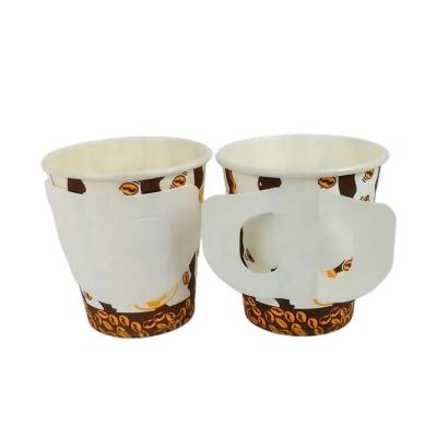 China High Quality Food Grade Paper Safe Secure 7oz Coated PE Paper Cup With Handle Cutting for sale