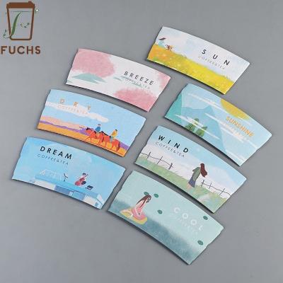 China Disposable Kraft Paper Cup Sleeve Suitable For Coffee, Water, Mik, Beverage Usage for sale