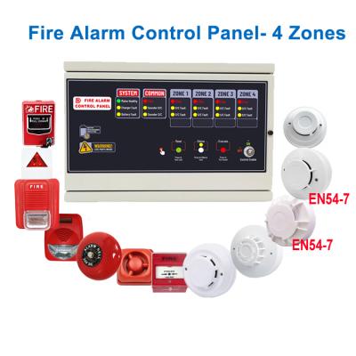 China DELING Conventional Metal Housing Fire Alarm Control Panel 4zone NW-8200 32x24.3x8.7cm for sale