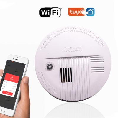 China ABS Shell Factory Direct TUYA Flame Retardant APP 3V 10 Years Battery Life EN14604 Wifi Smoke Detector Smoke Detector for sale