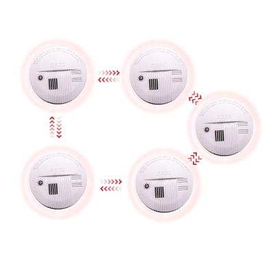 China Tamper Alarm Factory Direct 3V Battery Linked Smoke Detectors EN14604 Radio Linked Smoke Detector for sale